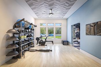 24-Hour first class fitness center with yoga/spin studio